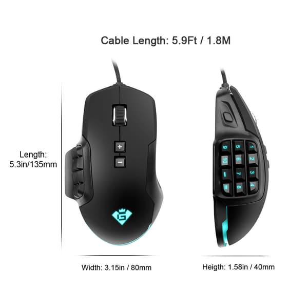 Kablet gamingmus 24000dpi gamingmus \"System\"