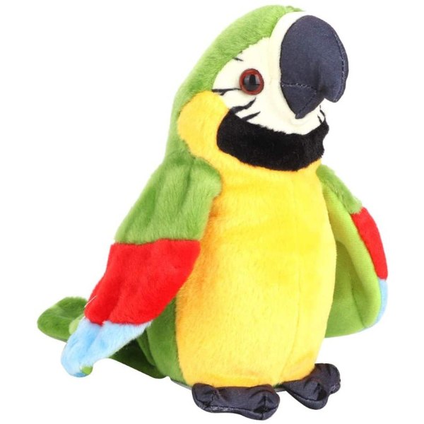 Talking papegoja, elektrisk plysch papegoja leksak talar, upprepa, grön green