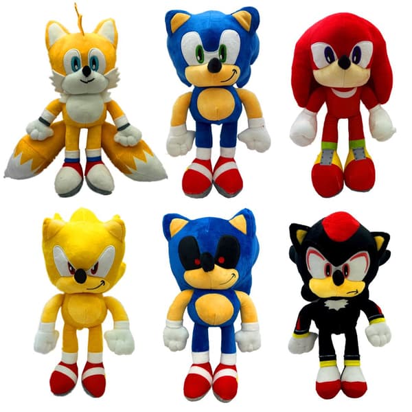 45CM Sonic Grå Sonic Ryggsekk - Plysj Leker