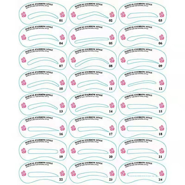24 stilar/ set Ögonbrynsschabloner Set Shaping Grooming Mall 1