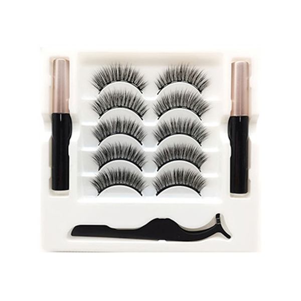Magneettiset ripset ja eyeliner-setti, pari luonnollisen näköisiä irtoripsiä magneettisella eyeliner-pinsetillä, helppo levittää 5