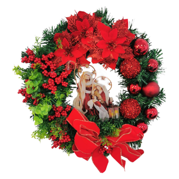 Christmas Jesus Kristus Dörrkrans Hängande Ornament Dekor red 30cm