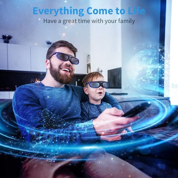 3D-briller Active Shutter Dlp-Link kompatibel med Optoma Benq Sh