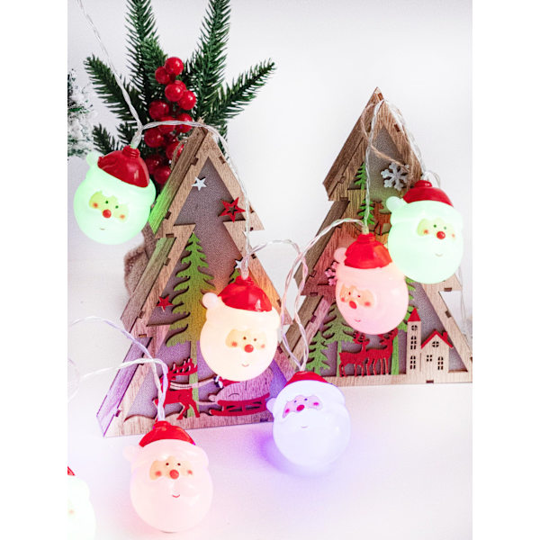 LED Santa Claus modellering ljus string julfest activ