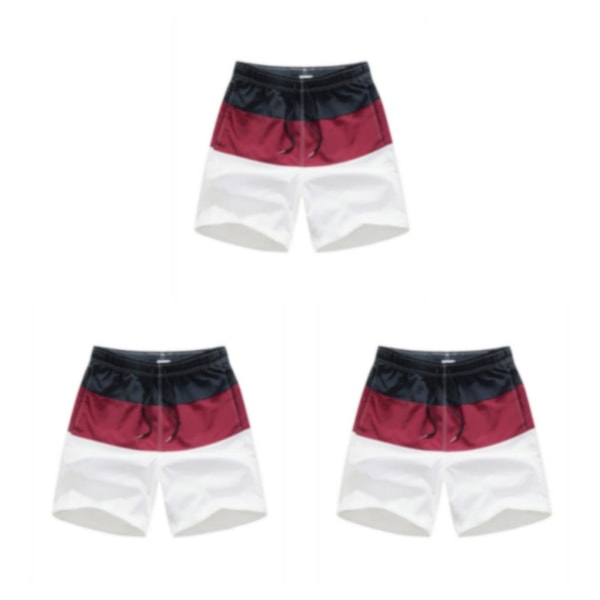 1/2/3/5 Åndbare og stilfulde shorts til mænd - til sommeren Wine Red and Black XL,1 3PCS