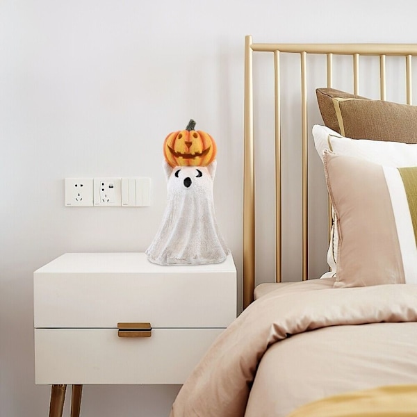 Halloween spöke pumpa harts prydnad spöke håller pumpa