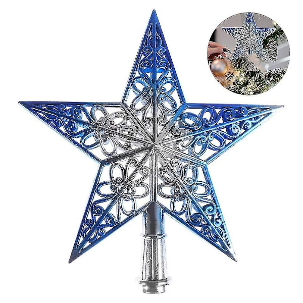 Juletræsstjerne Glitter Xmas Tree Topper udhulet