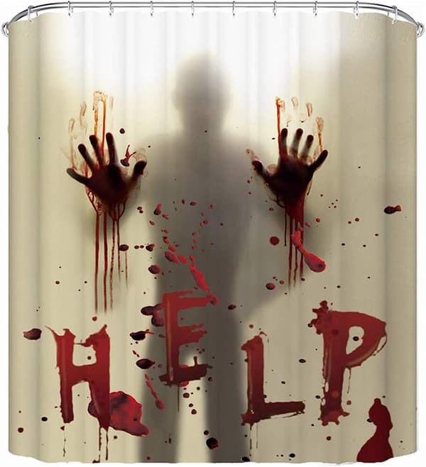 Halloween Horror Bloody Handprints - 71" x 71" Halloween Shower