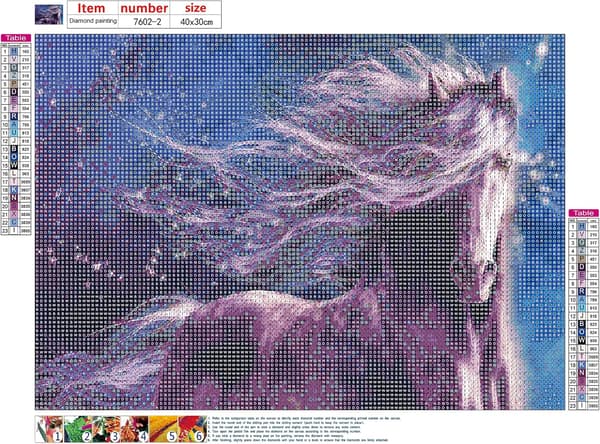 Diamantmaleri sæt 5D DIY, 16x12 tommer, Hest