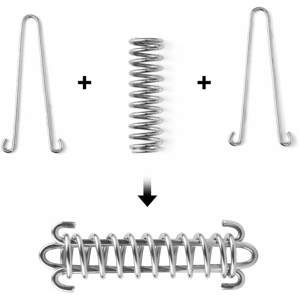 6st Heavy Duty tältrep, rostfritt stål fjäderrep spänne, fo