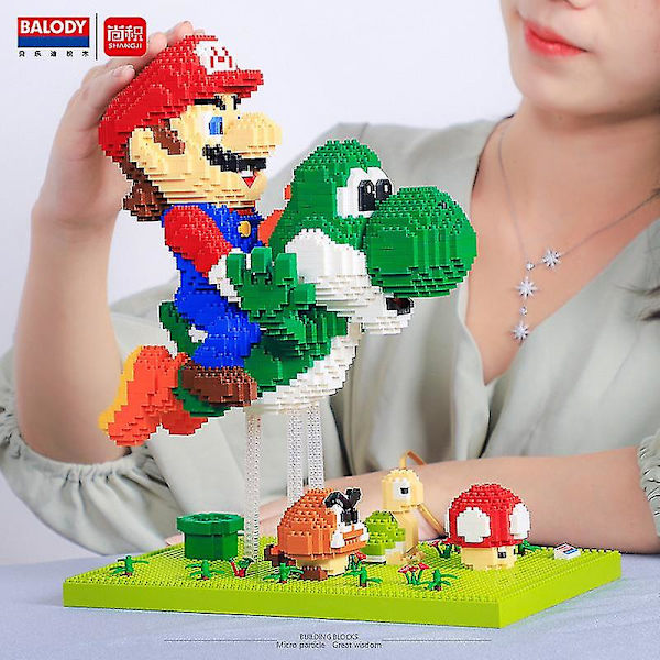 Super mario luigi block pussel 3d karaktär byggstenar