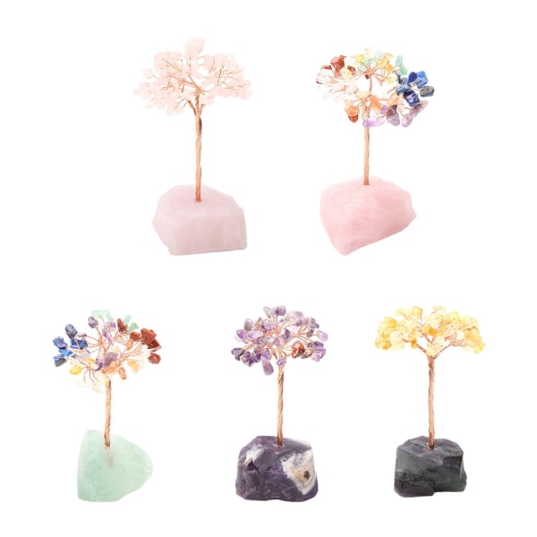 1/2/3/5 Lucky Tree Heminredning Utsökt hantverk och naturligt amethyst+amethyst 13cm 1 Pc