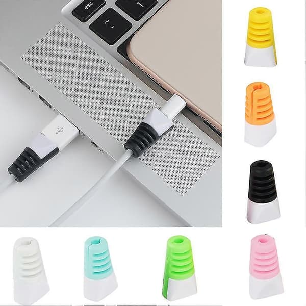 2 stk/sett Anti-brudd Silikon Ladekabel Beskyttelsesdeksel Ledningshette Hodeveske