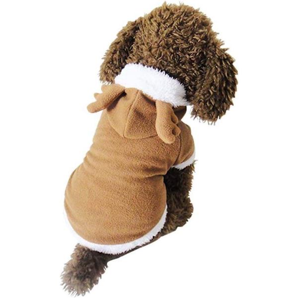 Hund Katt Jul Ren Dräkt, Rolig Pet Älg Cosplay Klänning, Valp Fleece Outfits Varm Luvtröja Xmas Apparel Kläder M