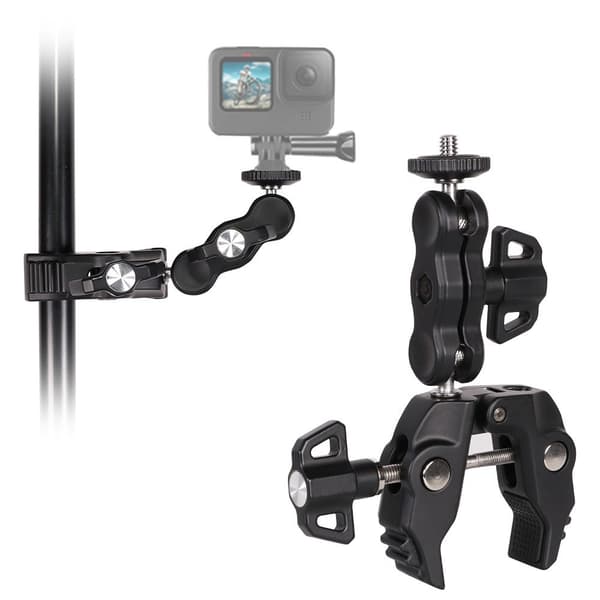 #Super Clamp kaksoisrapupihdillä, kamerakiinnike, taikavarsi, kaksoispallopää#