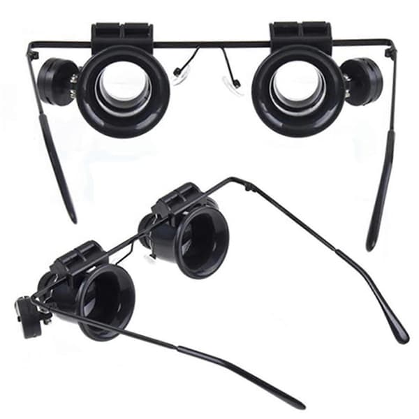 Forstørrelsesglass Hodebåren LED 20X Justerbart Forstørrelsesglass for Samling QinHai
