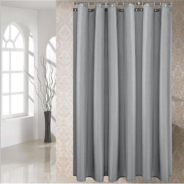 Hem Textil Duschdraperi Tjock Vattentät Enfärgad Duschdraperi Toalett Badrum Hotell Duschdraperi Julpresent grey 200*200CM