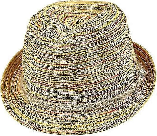 Dame Panama stråhat kasket Fedora hat farverig stribet foldbar solkasket Bøhmen Farverig