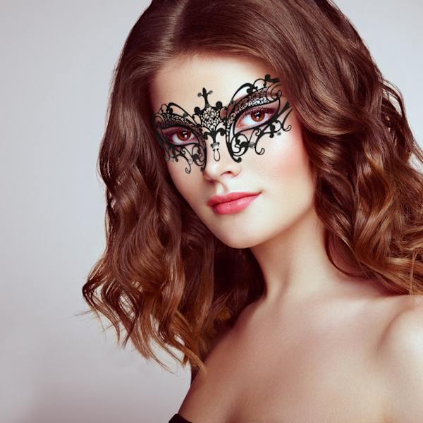 Maskeradmask för kvinnor Shiny Rhinestone Venetian Party Prom C
