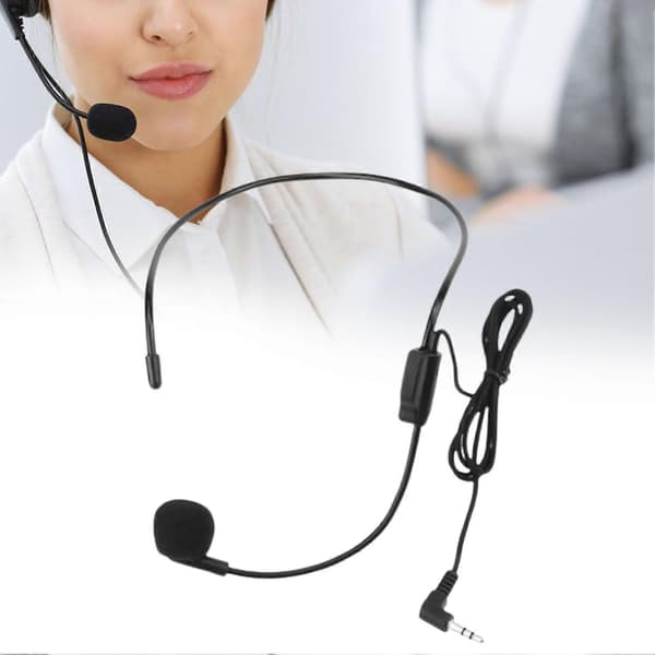 Kablet mikrofonheadset 3,5 mm klar lyd Plug And Play justerbar vinkel forelæsningsmikrofon til konferencesnakundervisning