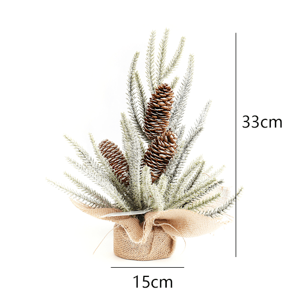 Bordplate mini juletre grener med kongler for dekorasjon