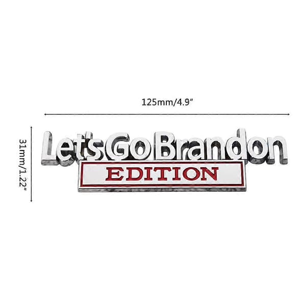 2 st \"Lets Go Brandon\" bilsidodekaler, bilmetallmärke, bildekorationsaccessoarer