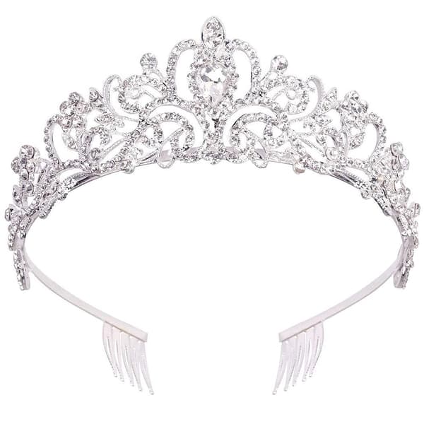 #Kristallkrona Brudtiara med Kam (1 stycke silver)#