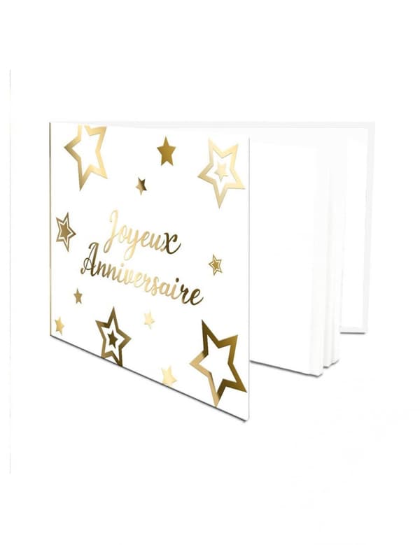 Livre d'or anniversaire doré et blanc Modèle Unique
