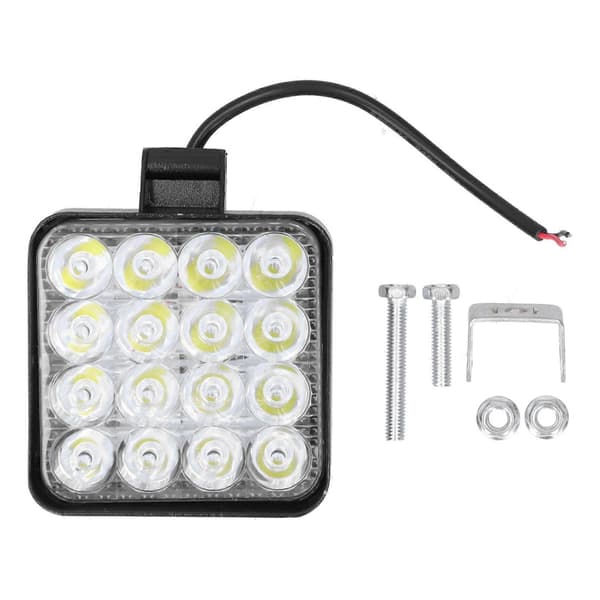 48W LED arbeidslampe 2000LM 6000k firkantede spotlights hvitt lys IP68 vanntett universal