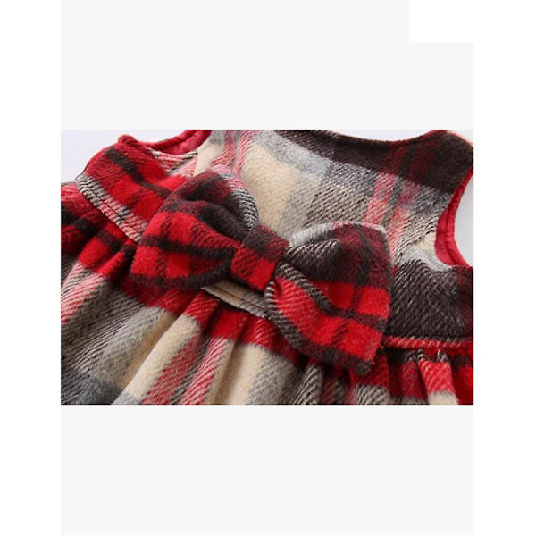 Lomatyttöjen Mekot Ruudullinen Joulupuku Punainen 120cm120cm punainen