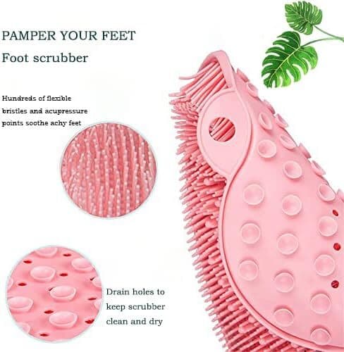 Duschfotmassager Scrubber & Cleaner Akupressurmatta pink