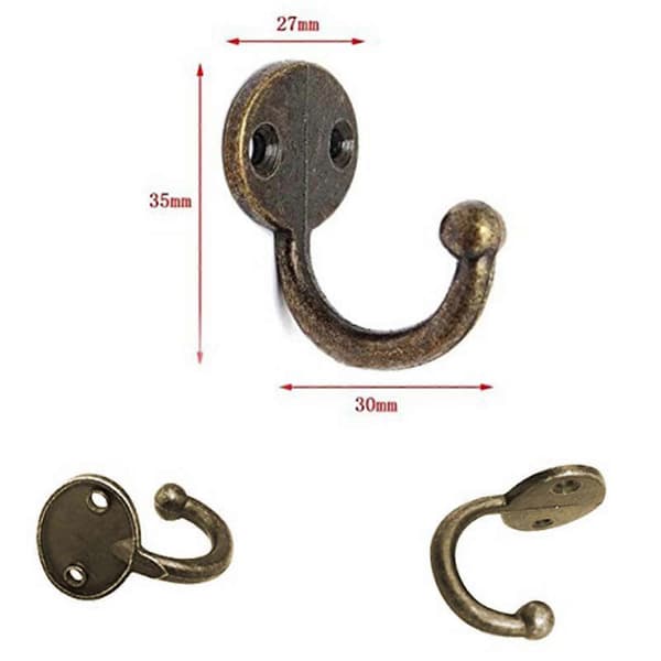 Erä 12 kpl Retro Takki Hat Hook Ovi Seinä Ripustin Alloy 35 X 30mm -pronssi
