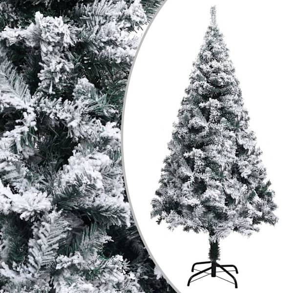 vidaXL Plastgran med LED och julgranskulor grön 120 cm Grön