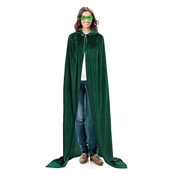 Hooded mantel Unisex vuxen mantel med huva Halloween jul Green S