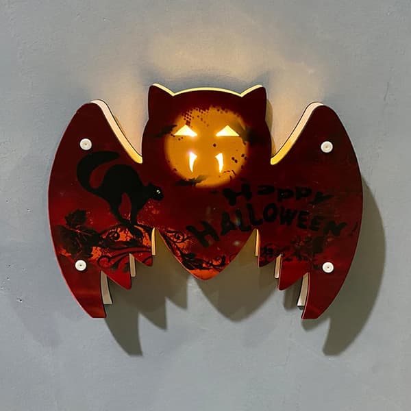 Halloween Natlampe LED-belysning Rød Flagermus