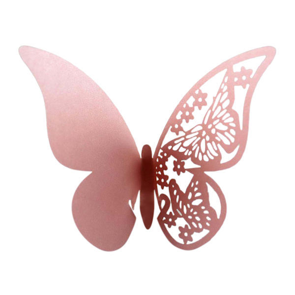 Sommerfuglbryllup Navneplasseringskort Pearlescent Card Pink