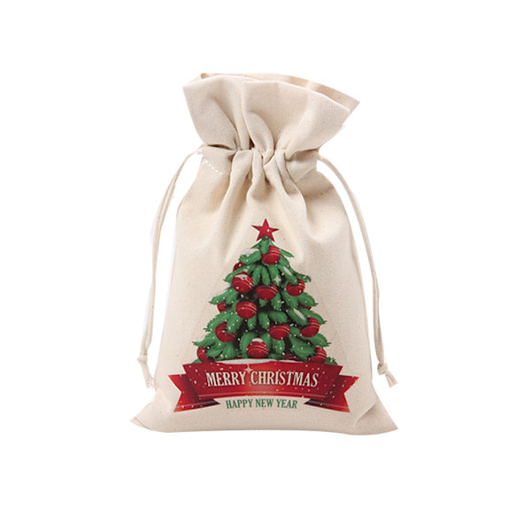 Julklappsförvaringsväska Canvas Dragsko Godisleksakspåse Xmas Decor Supplies 3