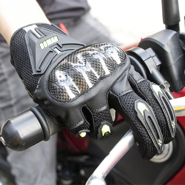 2 stk/par Mg19-b Motorcykelhandsker Komfortabel skærm Touch Tilgængelig Let at bære kunstlæder Fuld Cykling XL Green
