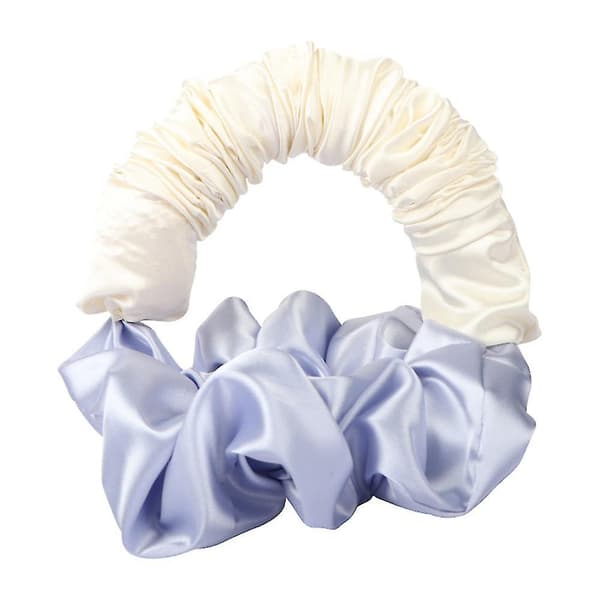 Heatless Curl Scrunchie Sova Hår Tie Satin Elastic Bull Accessoarer Hårrullare White