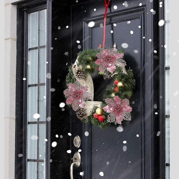 24st Glitter Julstjärna Artificiell Pink