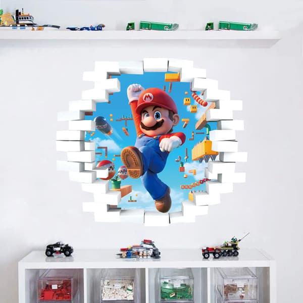 #Sarjakuva Mario 3D -seinätarra, tapetti, PVC, 46*40cm#