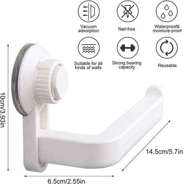 Toiletpapirholder, selvklæbende toiletpapirholder, (Off White
