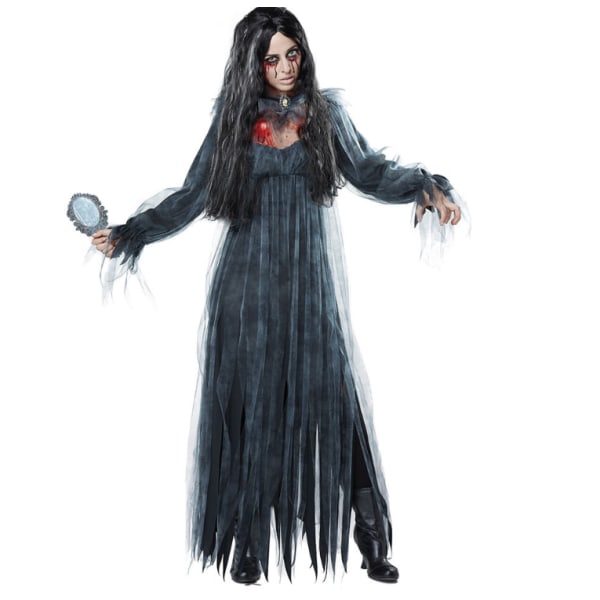 Kvinnors spökbrud Halloween Cosplay Kostym Finklänning white L
