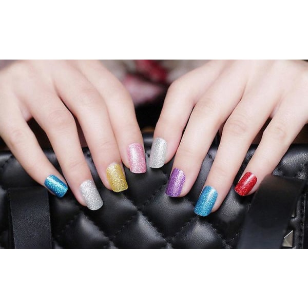Nail Art Stickers 10 farger skinnende selvklebende neglelapper