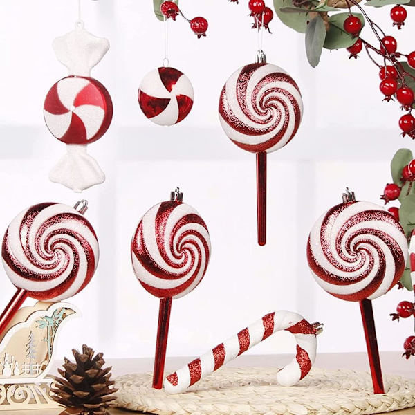 Julbarns plastträd Candy Cane Ornament (A, stil) 1 Styck