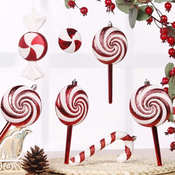 Julebarns plasttre Candy Cane Ornament (A, stil) 1 Stykk