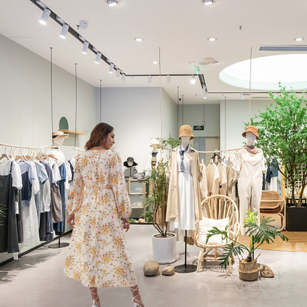 Kvinnor Casual lös blommig klänning ärm lång sommar strandklänning 2XL