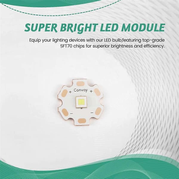 SFT70 LED, 6500K lysemitterende diode effektiv belysning for lommelykter hodelykter og mer med 20 mm kobber-PCB