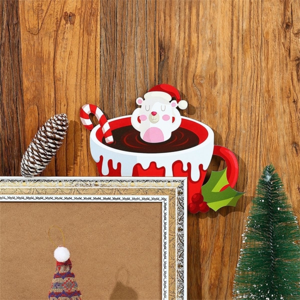 Jul Dörrkarm Dekoration Santa Älg Trä Dörr Hörnskylt Ornament Juldekorationer 2024 Nyårspresenter null - E