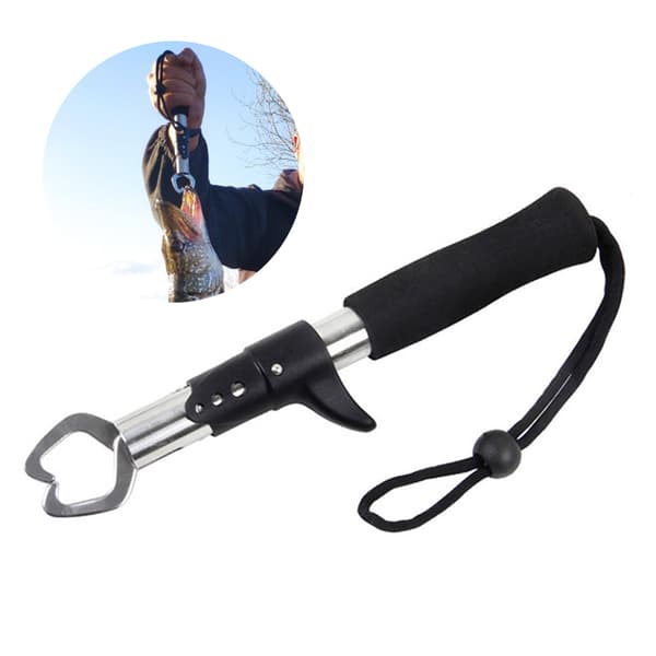 24CM rustfrit stål Fishing Gripper Fish Grip Lip Clamp Grabbe Black